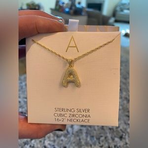 Brand New isabella m initial “A” bubble necklace.